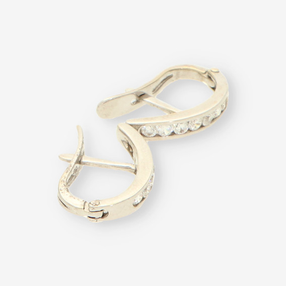 Pendientes oro blanco y circonitas