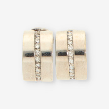 Pendientes oro blanco y brillantes