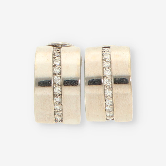 Pendientes oro blanco y brillantes