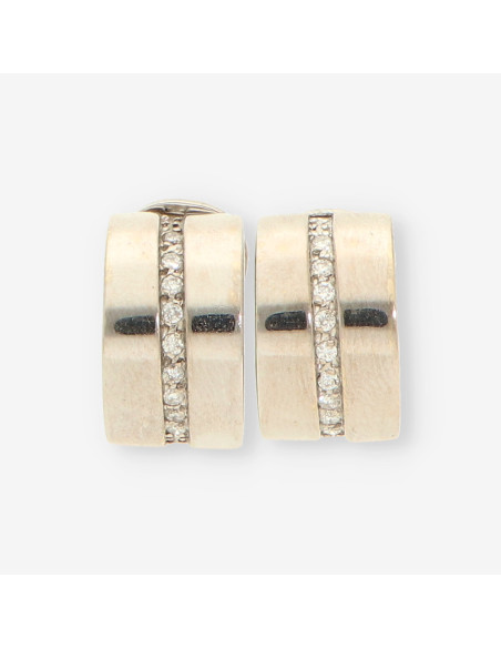 Pendientes oro blanco y brillantes