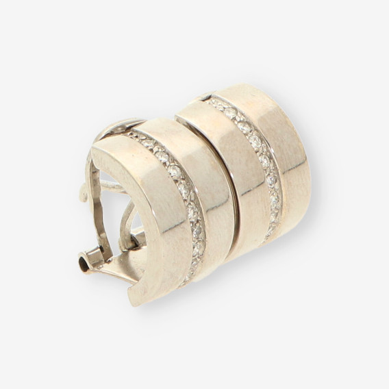 Pendientes oro blanco y brillantes