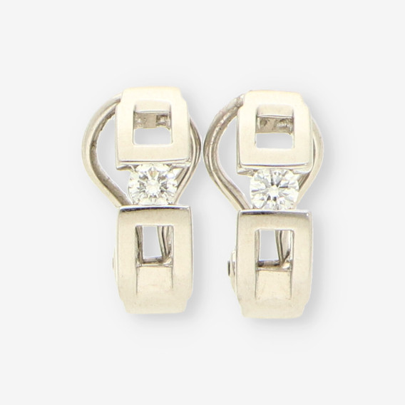 Pendientes oro blanco y bri