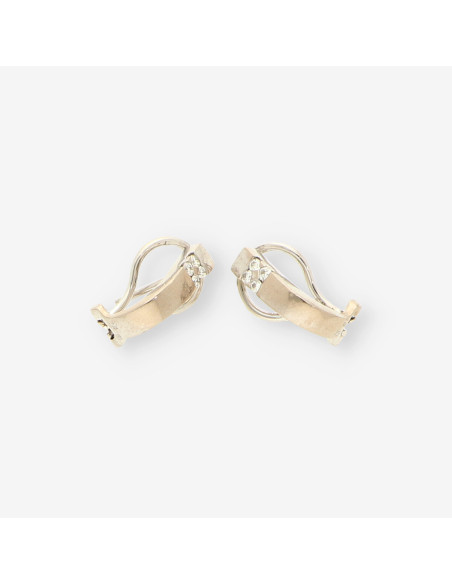 Pendientes oro blanco y bri