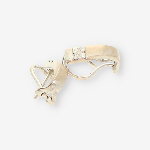 Pendientes oro blanco y bri