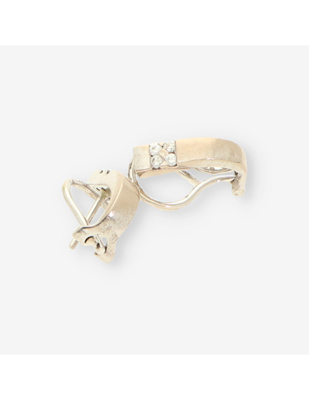 Pendientes oro blanco y bri