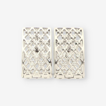 Pendientes oro blanco y brillantes