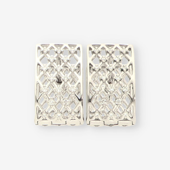 Pendientes oro blanco y brillantes