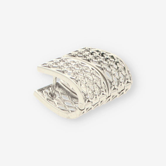 Pendientes oro blanco y brillantes