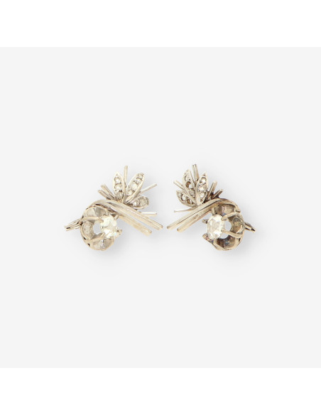 Pendientes oro blanco y diamantes