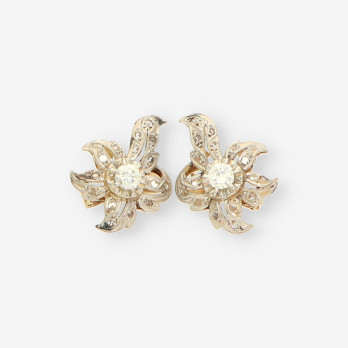 Pendientes oro/oro blanco y diamantes 