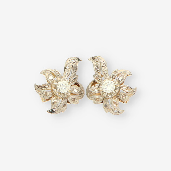 Pendientes oro/oro blanco y diamantes 