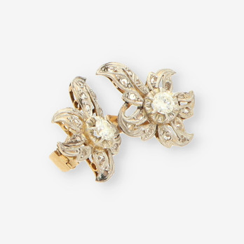 Pendientes oro/oro blanco y diamantes  2