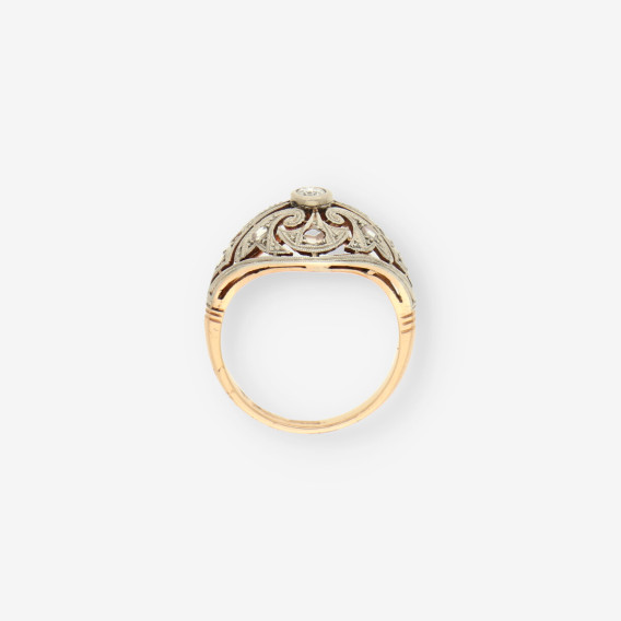 Anillo vintage oro y bri