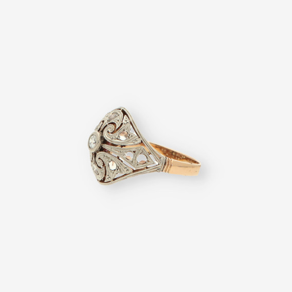 Anillo vintage oro y bri
