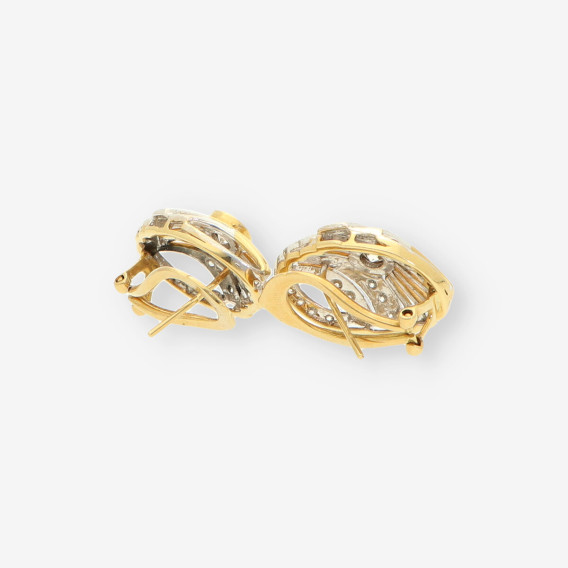 Pendientes oro bicolor y circonita