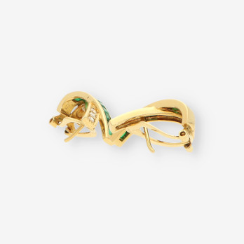 Pendientes Esmeralda oro y brillantes 2