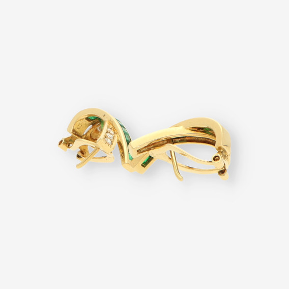 Pendientes Esmeralda oro y brillantes