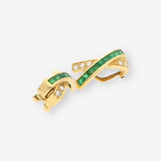 Pendientes Esmeralda oro y brillantes