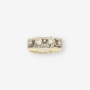 Anillo oro/oro blanco y bri