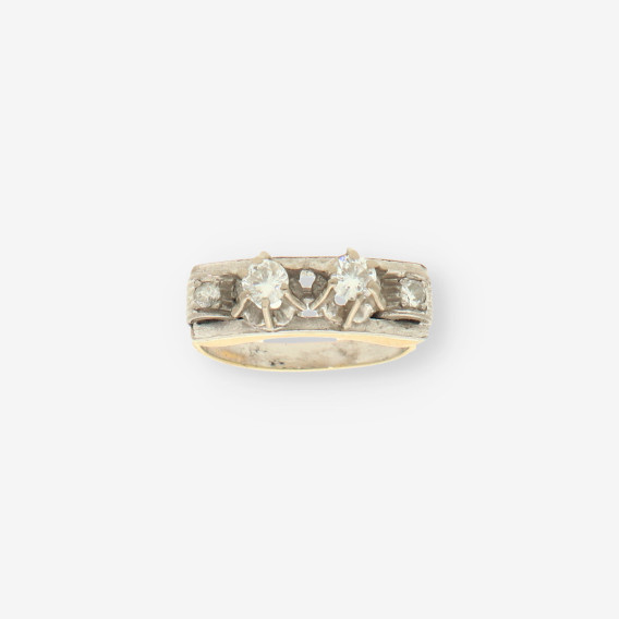 Anillo oro/oro blanco y bri
