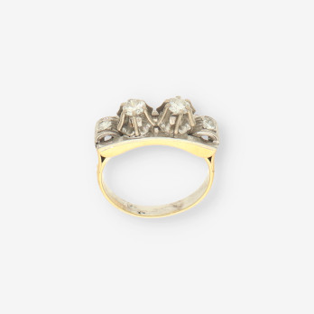 Anillo oro/oro blanco y bri 2