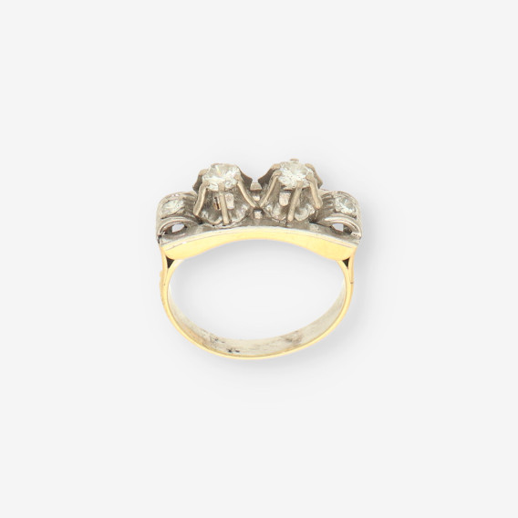 Anillo oro/oro blanco y bri