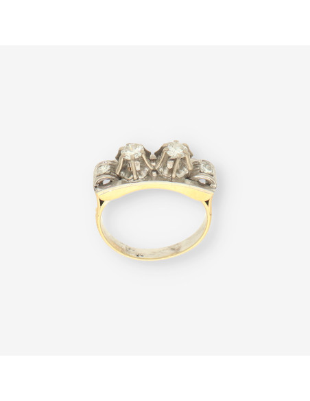 Anillo oro/oro blanco y bri