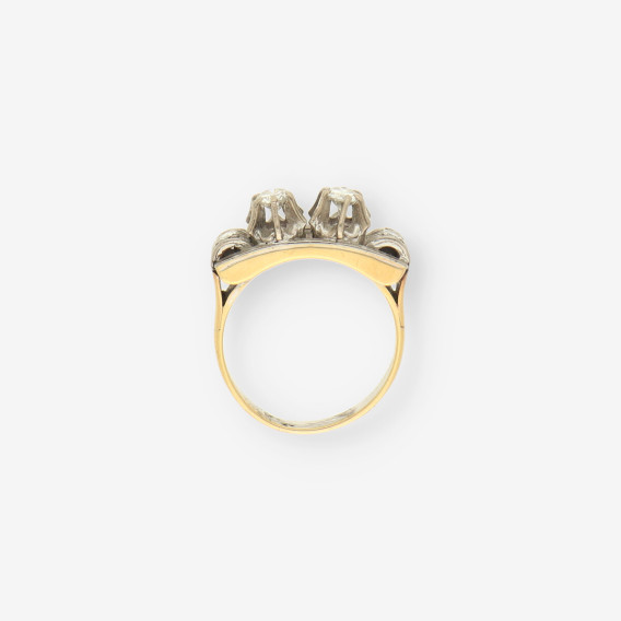 Anillo oro/oro blanco y bri