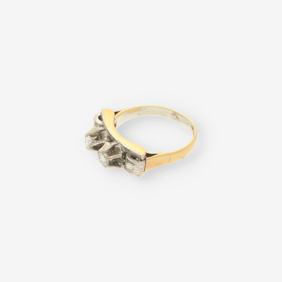 Anillo oro/oro blanco y bri