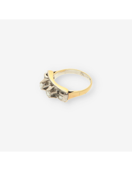 Anillo oro/oro blanco y bri