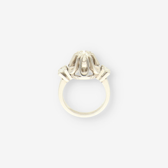 Anillo oro bl. y brillantes
