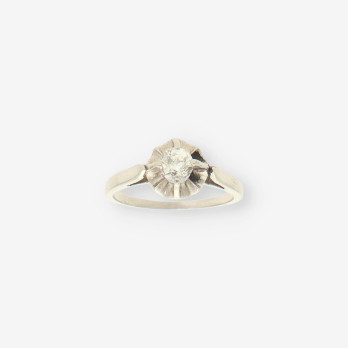 Anillo oro blanco y bri