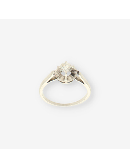 Anillo oro blanco y bri