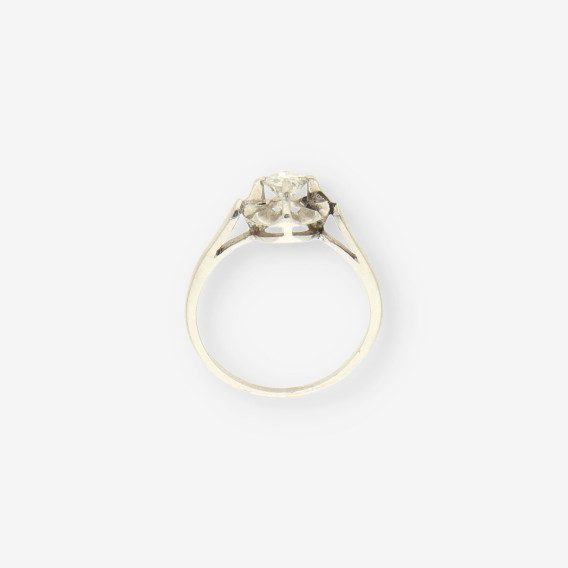 Anillo oro blanco y bri