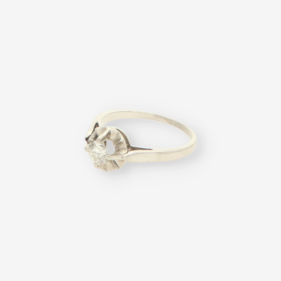 Anillo oro blanco y bri