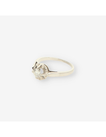 Anillo oro blanco y bri