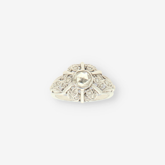 Anillo oro blanco y diamantes