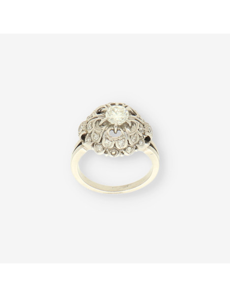 Anillo oro blanco y bri aprox. 0,50 Qt