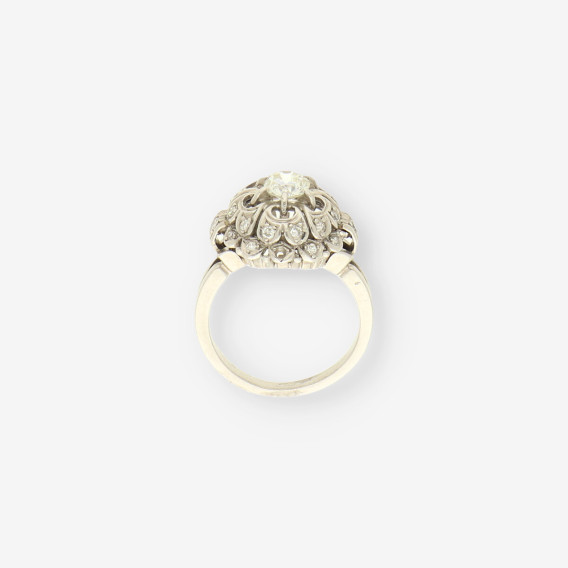 Anillo oro blanco y bri aprox. 0,50 Qt