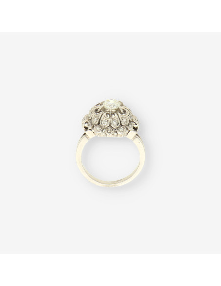 Anillo oro blanco y bri aprox. 0,50 Qt