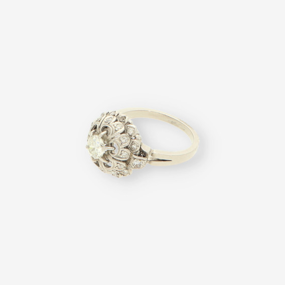 Anillo oro blanco y bri aprox. 0,50 Qt