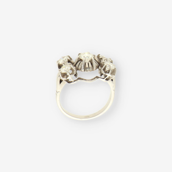 Anillo oro blanco y bri