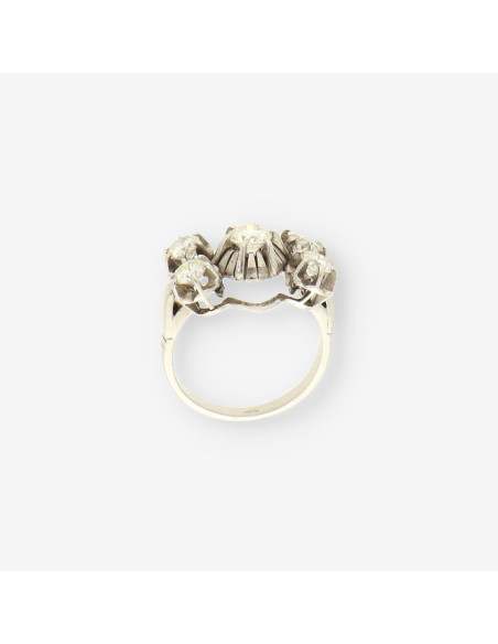 Anillo oro blanco y bri