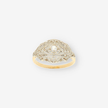 Anillo Vintage oro bl./ amarillo