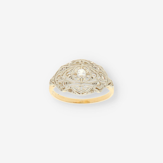 Anillo Vintage oro bl./ amarillo