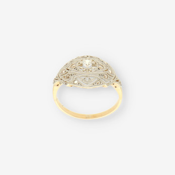 Anillo Vintage oro bl./ amarillo 2