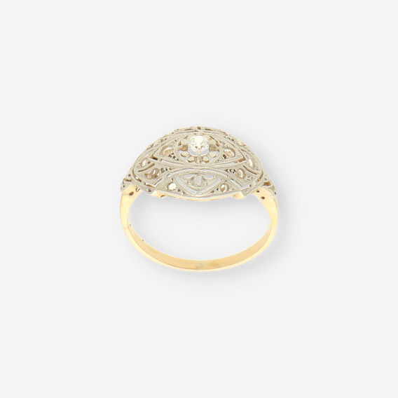 Anillo Vintage oro bl./ amarillo