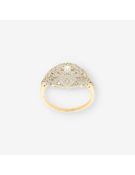 Anillo Vintage oro bl./ amarillo