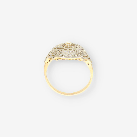 Anillo Vintage oro bl./ amarillo