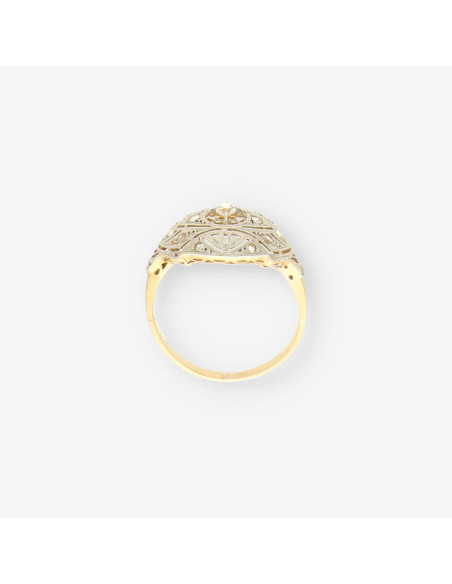 Anillo Vintage oro bl./ amarillo